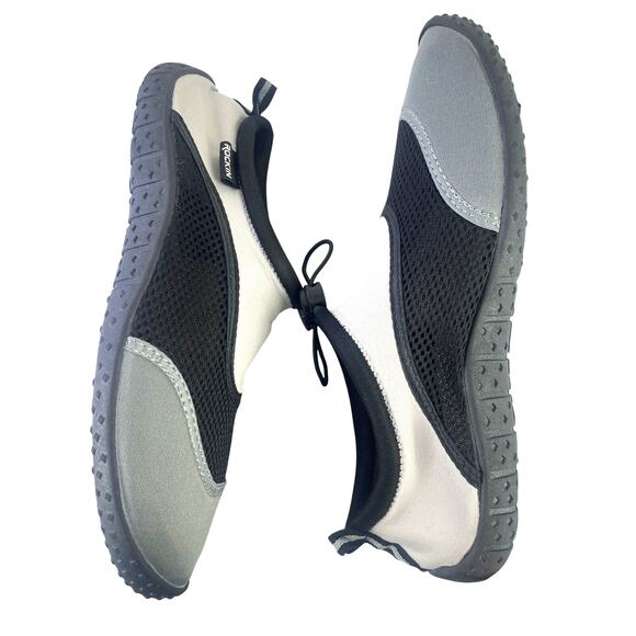 Rockin Mens Water Shoe Neoprene Mesh Black Grey White Toggle Adjust NWOT Size 11 - Picture 9 of 11